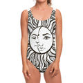 Bohemian Celestial Sun And Moon Print One Piece Swimsuit