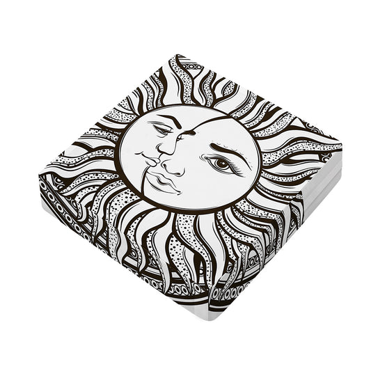 Bohemian Celestial Sun And Moon Print Outdoor Seat Cushion Cover