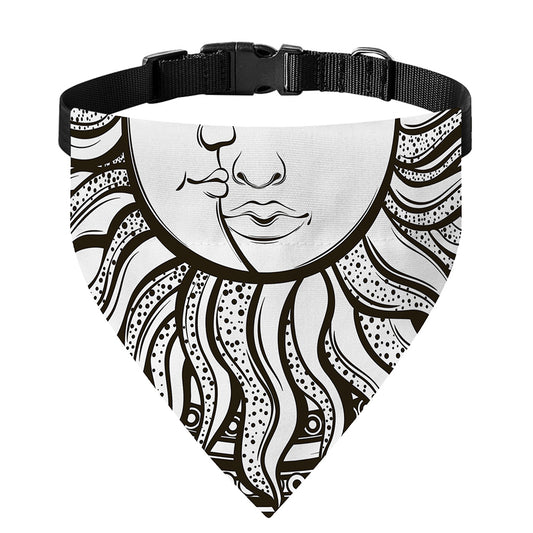Bohemian Celestial Sun And Moon Print Over The Collar Dog Bandana
