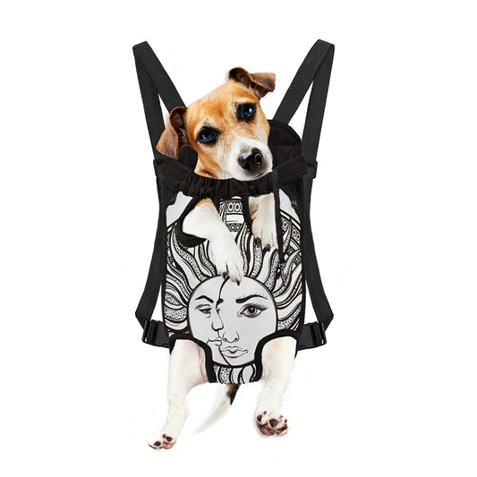 Bohemian Celestial Sun And Moon Print Pet Carrier Backpack