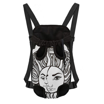 Bohemian Celestial Sun And Moon Print Pet Carrier Backpack