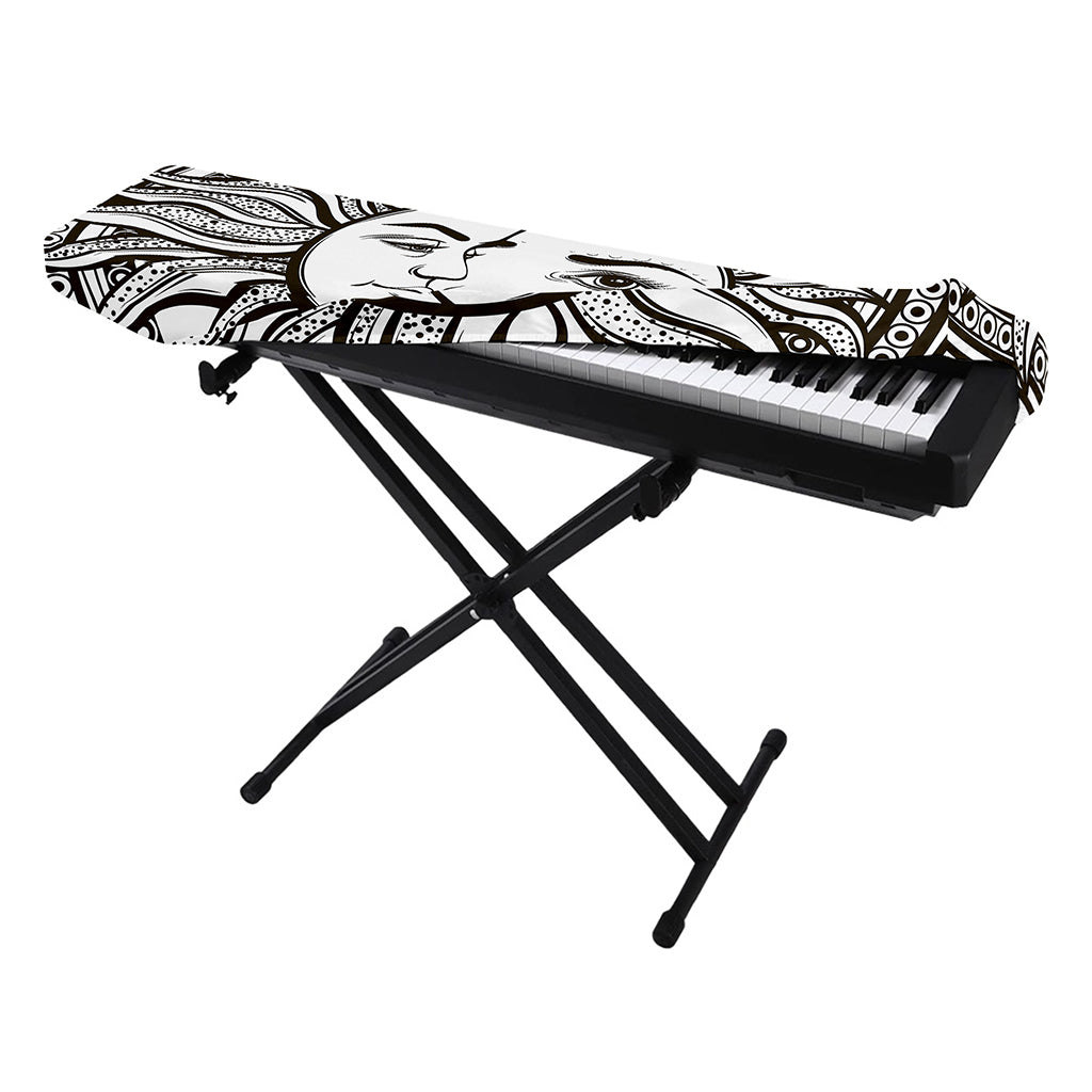 Bohemian Celestial Sun And Moon Print Piano Keyboard Cover