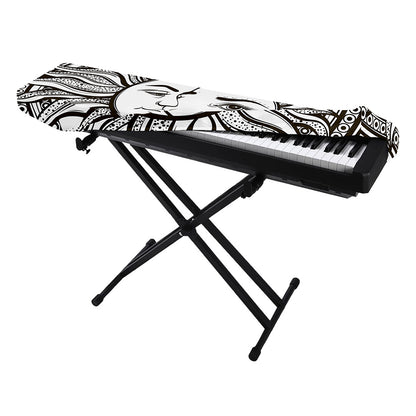 Bohemian Celestial Sun And Moon Print Piano Keyboard Cover