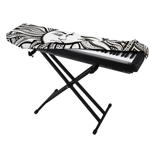 Bohemian Celestial Sun And Moon Print Piano Keyboard Cover