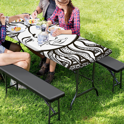 Bohemian Celestial Sun And Moon Print Picnic Table Cover
