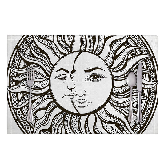 Bohemian Celestial Sun And Moon Print Placemat