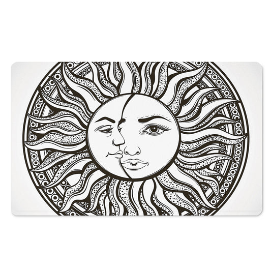 Bohemian Celestial Sun And Moon Print Polyester Doormat