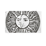 Bohemian Celestial Sun And Moon Print Polyester Flag