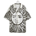 Bohemian Celestial Sun And Moon Print Rayon Hawaiian Shirt