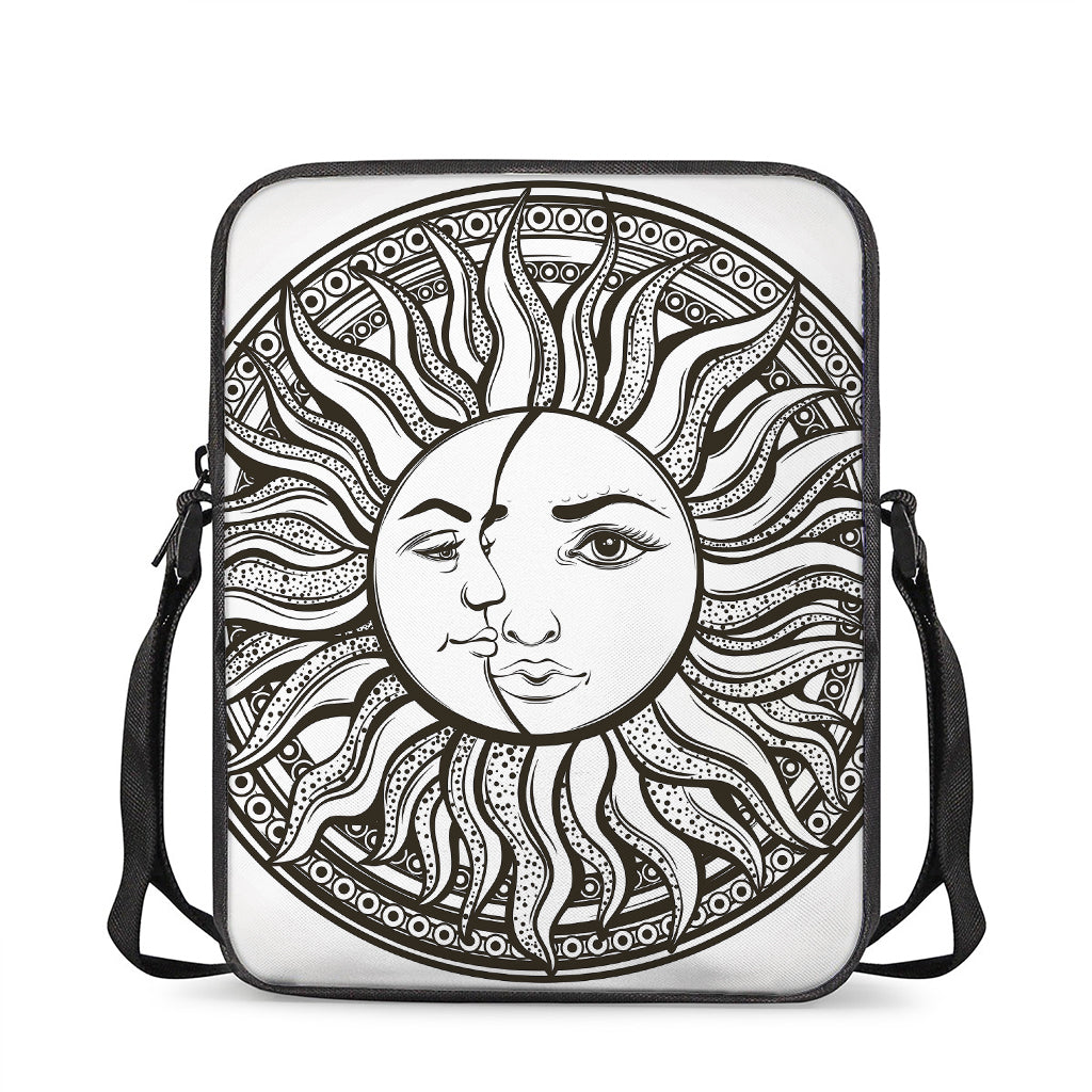 Bohemian Celestial Sun And Moon Print Rectangular Crossbody Bag