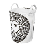 Bohemian Celestial Sun And Moon Print Round Laundry Basket