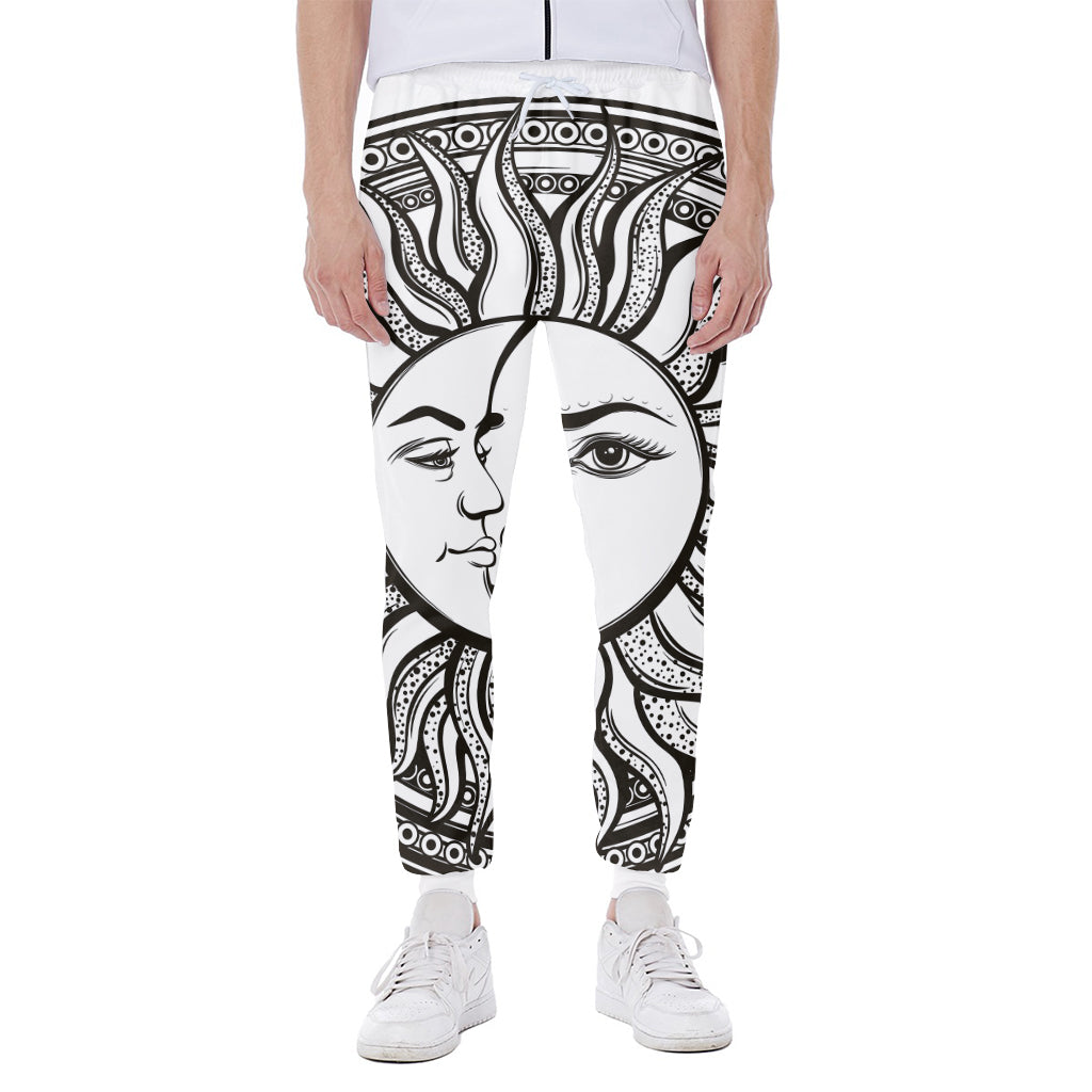 Bohemian Celestial Sun And Moon Print Scuba Joggers