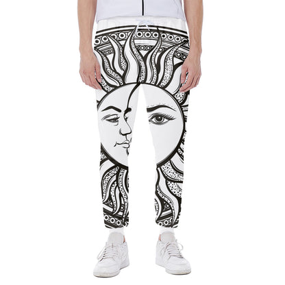 Bohemian Celestial Sun And Moon Print Scuba Joggers