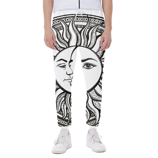 Bohemian Celestial Sun And Moon Print Scuba Joggers