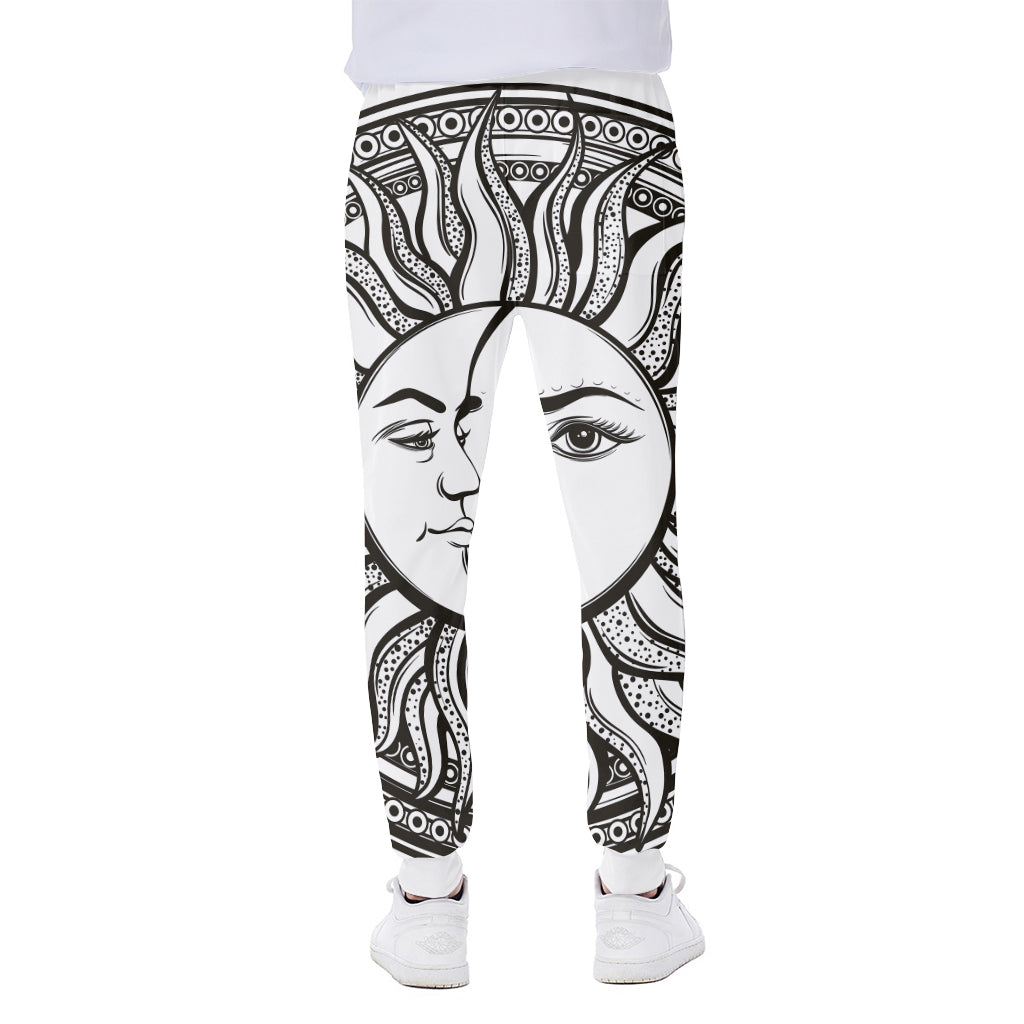 Bohemian Celestial Sun And Moon Print Scuba Joggers