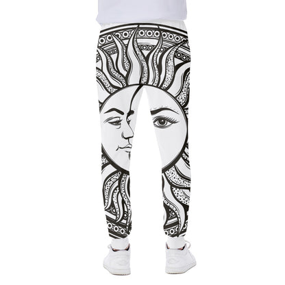 Bohemian Celestial Sun And Moon Print Scuba Joggers