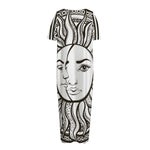 Bohemian Celestial Sun And Moon Print Short Sleeve Long Nightdress