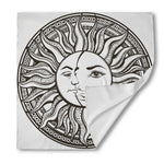 Bohemian Celestial Sun And Moon Print Silk Bandana