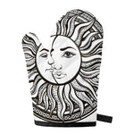 Bohemian Celestial Sun And Moon Print Single Oven Mitt