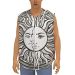 Bohemian Celestial Sun And Moon Print Sleeveless Baseball Jersey