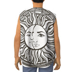Bohemian Celestial Sun And Moon Print Sleeveless Baseball Jersey
