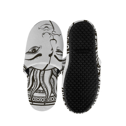Bohemian Celestial Sun And Moon Print Slippers