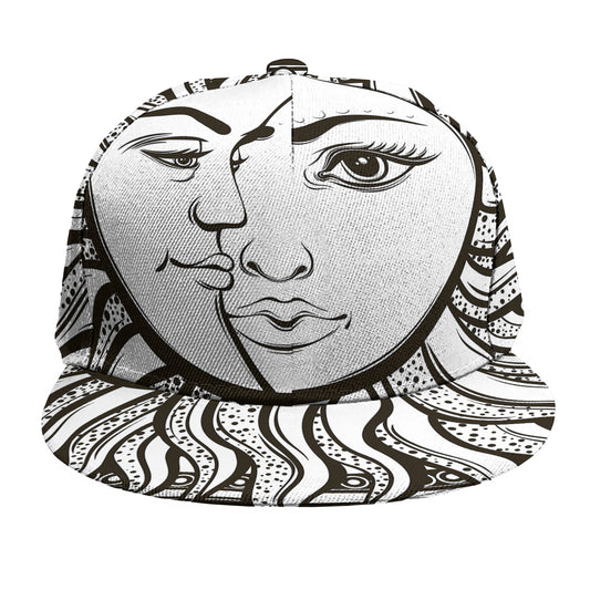 Bohemian Celestial Sun And Moon Print Snapback Cap