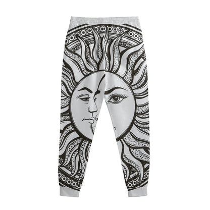 Bohemian Celestial Sun And Moon Print Sweatpants