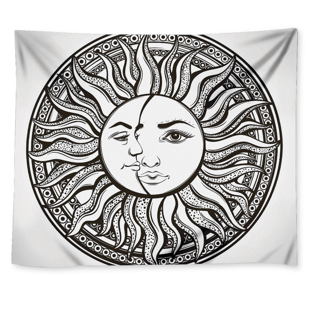 Bohemian Celestial Sun And Moon Print Tapestry