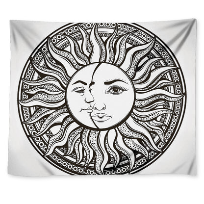 Bohemian Celestial Sun And Moon Print Tapestry