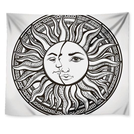 Bohemian Celestial Sun And Moon Print Tapestry