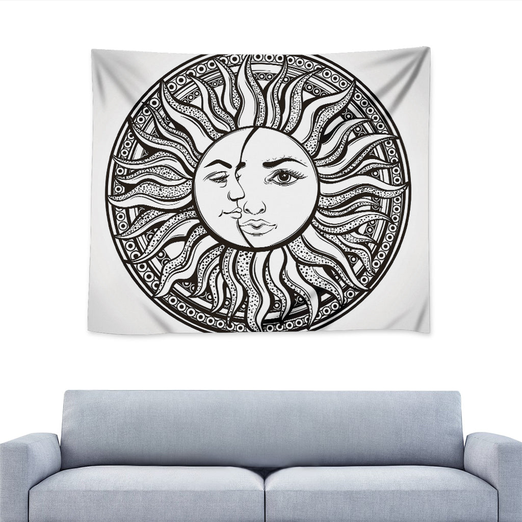 Bohemian Celestial Sun And Moon Print Tapestry