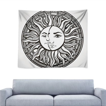 Bohemian Celestial Sun And Moon Print Tapestry