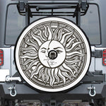 Bohemian Celestial Sun And Moon Print Tire Cover With Camera Hole