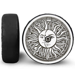 Bohemian Celestial Sun And Moon Print Tire Cover With Camera Hole
