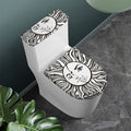 Bohemian Celestial Sun And Moon Print Toilet Lid And Tank Cover Set