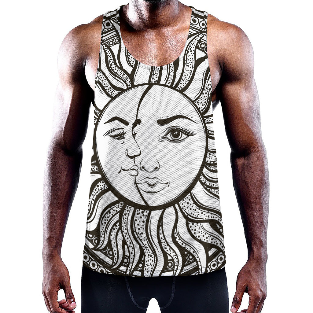 Bohemian Celestial Sun And Moon Print Training Tank Top