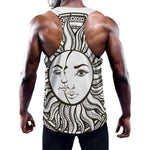 Bohemian Celestial Sun And Moon Print Training Tank Top