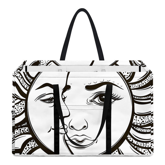 Bohemian Celestial Sun And Moon Print Utility Tote Bag