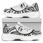 Bohemian Celestial Sun And Moon Print White Chunky Shoes