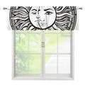Bohemian Celestial Sun And Moon Print Window Valance