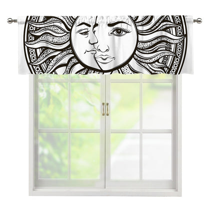 Bohemian Celestial Sun And Moon Print Window Valance