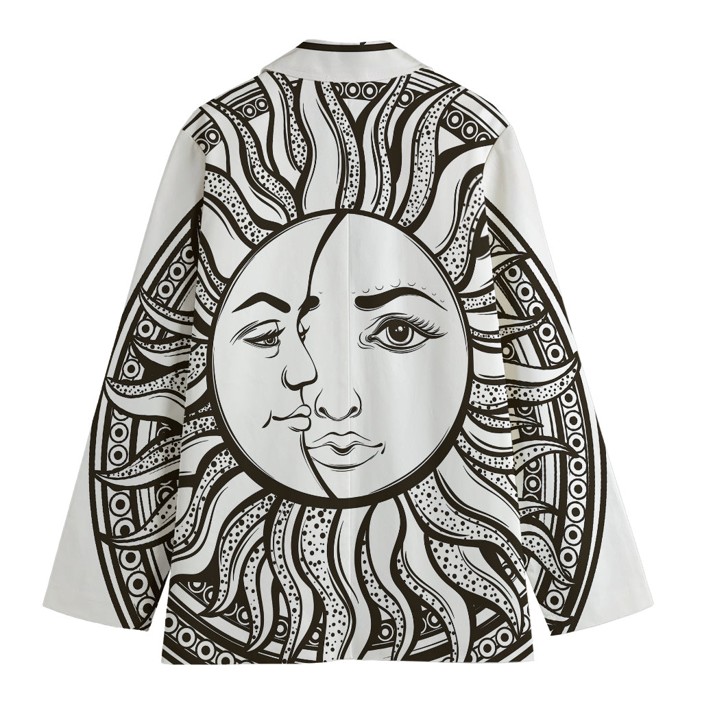 Bohemian Celestial Sun And Moon Print Women's Blazer