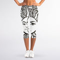 Bohemian Celestial Sun And Moon Print Women's Capri Leggings