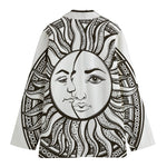 Bohemian Celestial Sun And Moon Print Women's Cotton Blazer