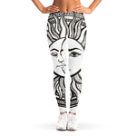 Bohemian Celestial Sun And Moon Print Women's Leggings