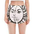 Bohemian Celestial Sun And Moon Print Women's Split Running Shorts
