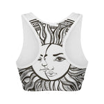 Bohemian Celestial Sun And Moon Print Women's Sports Bra