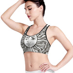 Bohemian Celestial Sun And Moon Print Women's Sports Bra