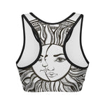 Bohemian Celestial Sun And Moon Print Women's Sports Bra